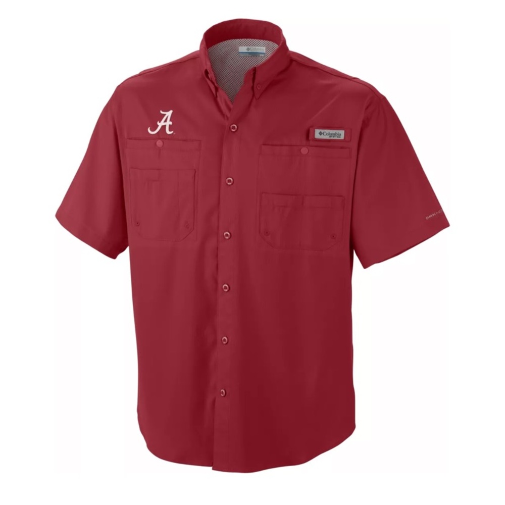 Men’s red Alabama Columbia short sleeve shirt size XXL